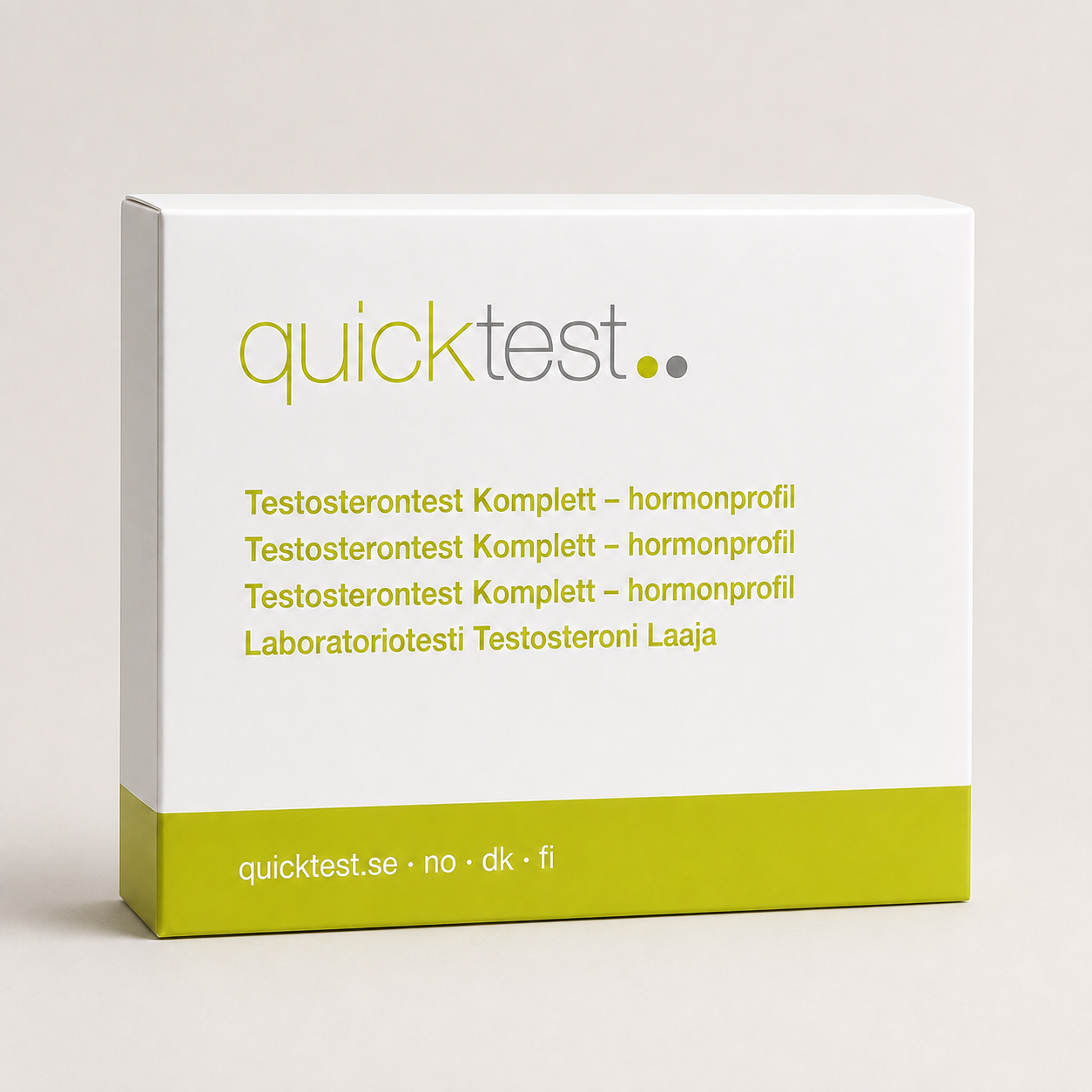 Hormontest til mænd - komplet hormonprofil - Quicktest laboratorietest, emballage