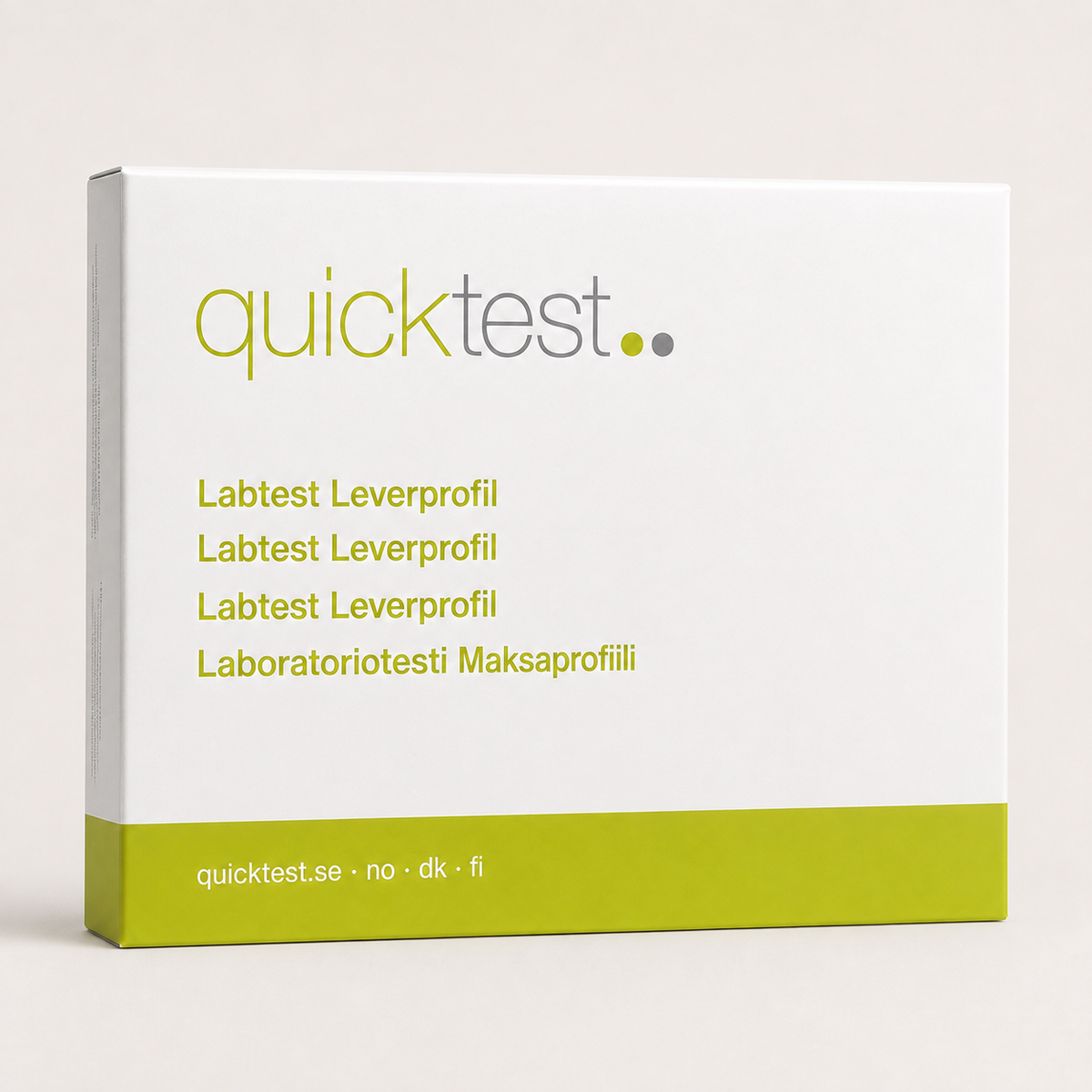 Levertest - laboratorieprofil - Quicktest laboratorietest, emballage