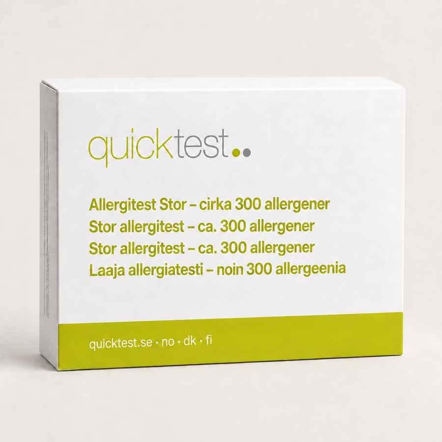 Quicktest Allergitest Large – ALEX3 laboratorietest til cirka 300 allergener derhjemme