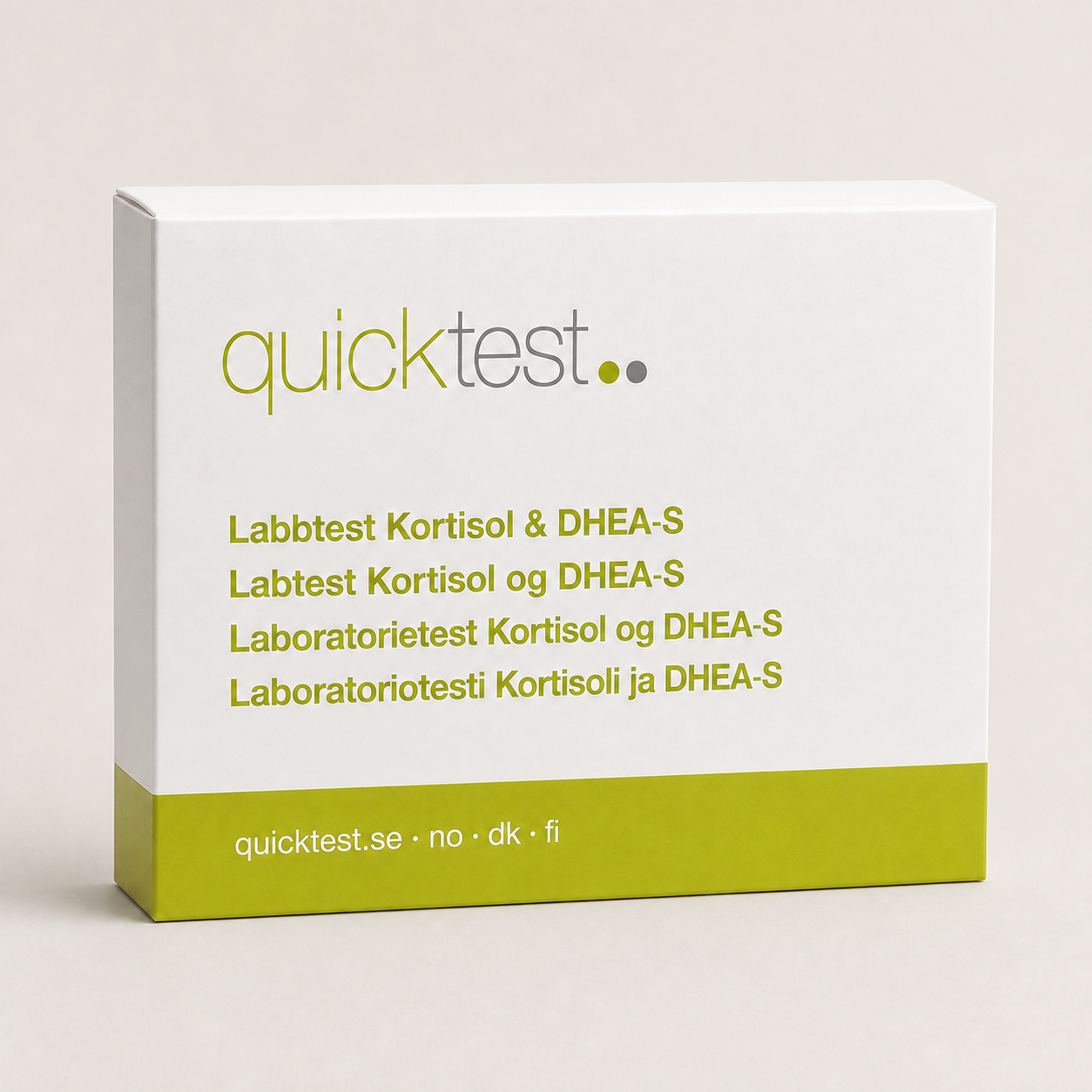 Binyretest - kortisol & DHEA-S - Quicktest laboratorietest, emballage
