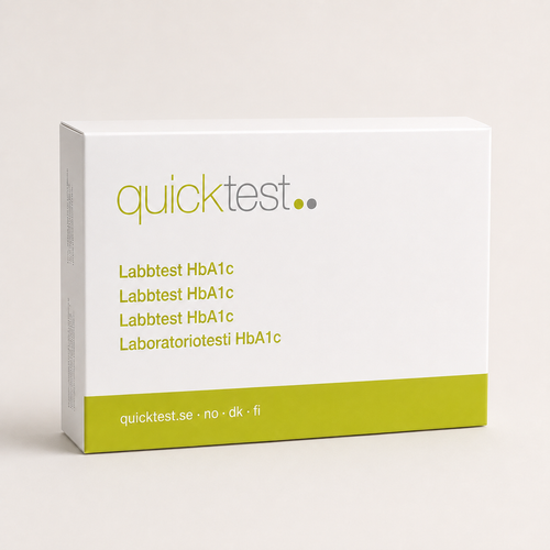 HbA1c-test - langtidsblodsukker - Quicktest laboratorietest, emballage
