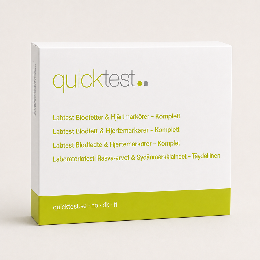Hjerte- & kartest Stor - Quicktest laboratorietest, emballage