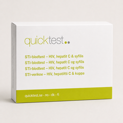 Stor kønssygdomstest - HIV, hepatitis C & syfilis - laboratorieprofil - Quicktest laboratorietest, emballage