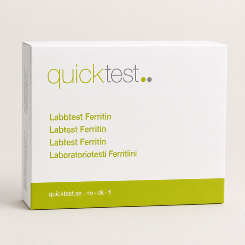 Ferritintest - jerndepot - Quicktest laboratorietest, emballage