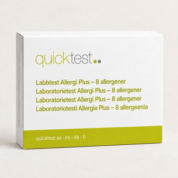 Allergitest Plus (8 allergener) laboratorietest - prøveudtagning derhjemme