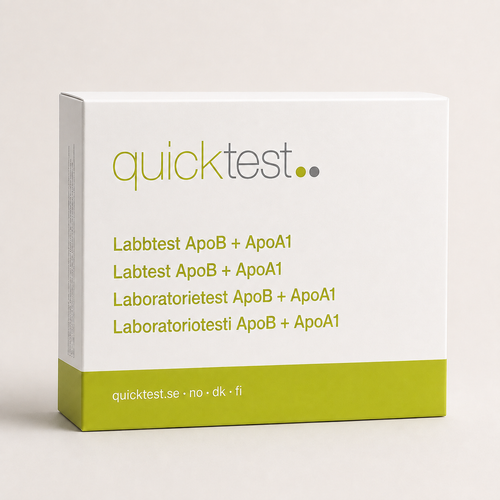 ApoB + ApoA1 + ratio - Quicktest laboratorietest, emballage