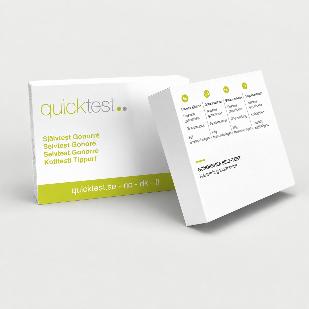 Quicktest Gonorré självtest – förpackningsillustration