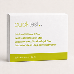 Quicktest Hälsokoll Stor – förpackning för labbtest hemma