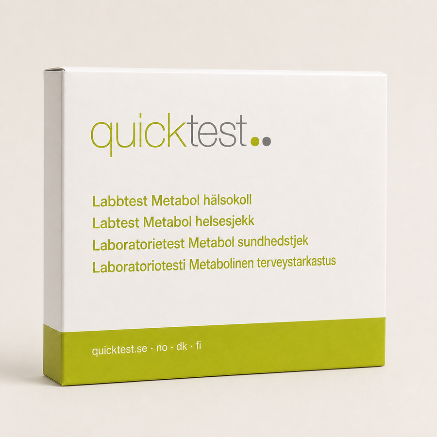 Metabolt sundhedstjek - Quicktest laboratorietest, emballage