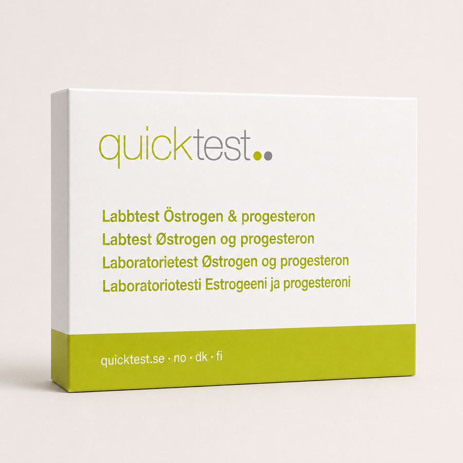 Østrogen- & progesterontest - Quicktest laboratorietest, emballage