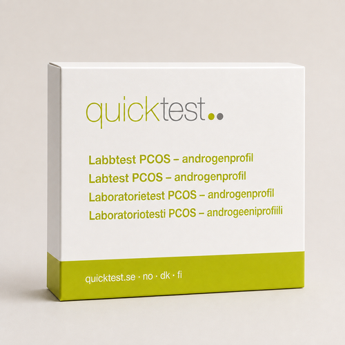 PCOS-test - androgenprofil - Quicktest laboratorietest, emballage