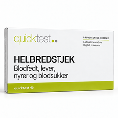 Quicktest HELBREDSTJEK – Blodfedt, lever, – nyrer og blodsukker – dansk produktbillede