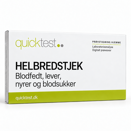 Quicktest HELBREDSTJEK – Blodfedt, lever, – nyrer og blodsukker – dansk produktbillede